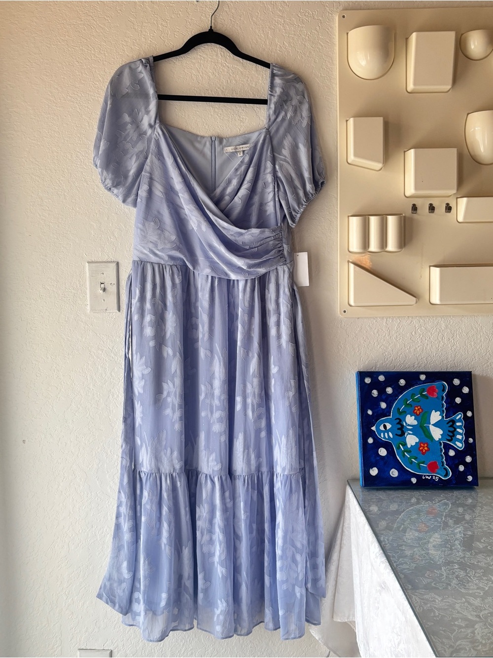 julia jordan Lavender Floral Wrap-Style Midi Dress